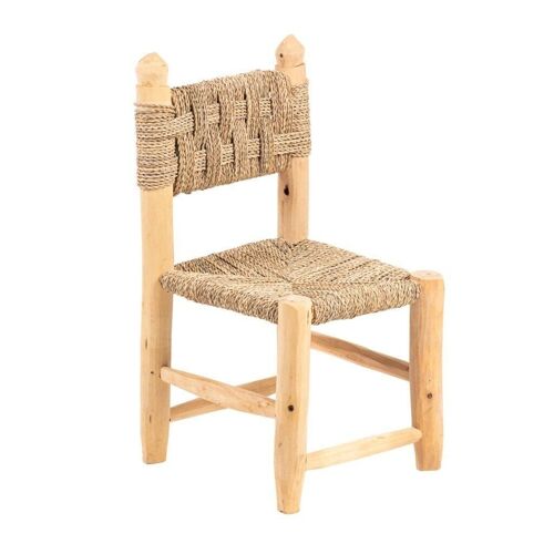 Chaise enfant en bois et corde