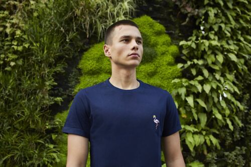T-Shirt Navy - Flamingo - Coton bio