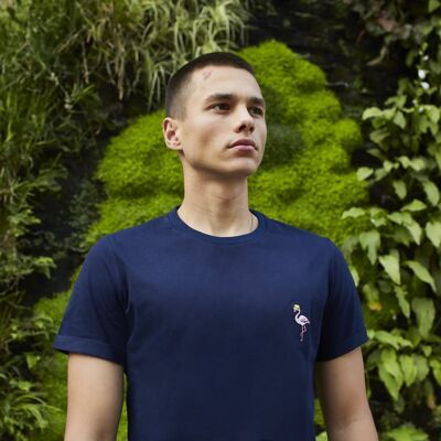 Navy T-Shirt - Flamingo - Organic cotton