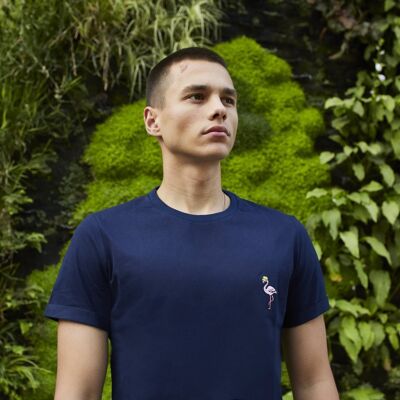 T-Shirt Navy - Fenicottero - Cotone biologico