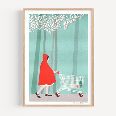 Little Red Riding Hood | A4 Risography | Signed Limited Edition | Green version