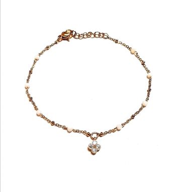 Bracelet rosaire Nacre et trèfle strass 1