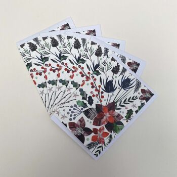 Carte et enveloppe de Noël de luxe - Floral d'hiver 2