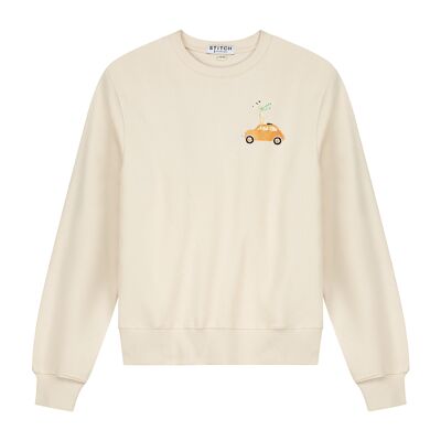 Unisex sweatshirt | Giraffe in Beetle embroidery | Sand