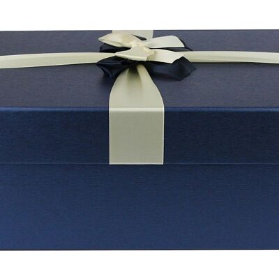 Scatola blu con coperchio - 34 x 23 x 8 cm