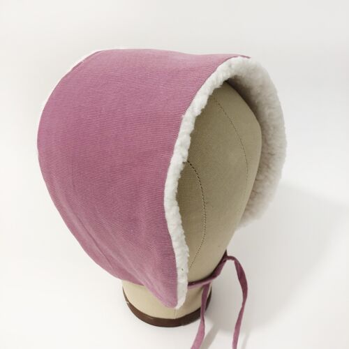 Lavender Corduroy Ear Warmer with Sherpa Lining, Fleece Lined Ear Muffs, Neck Warmer