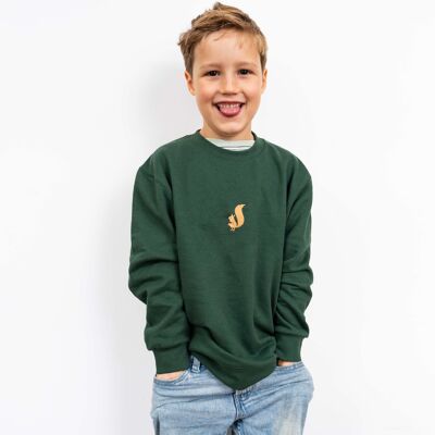 Kids sweater | Squirrel | Bottle Green