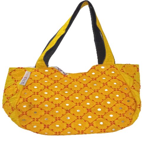 Handmade Antique Moon Yellow Tote Bag