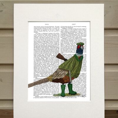 Pheasant shooting party 2, Book Print, Art Print, Wall Art