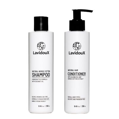 Set shampoo e balsamo per capelli naturali