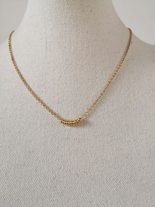 Collier Ring , ras de cou doré, mini perles dorées, collier fin, collection hiver.