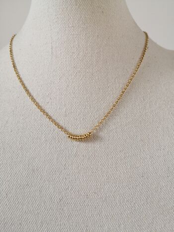 Collier Ring , ras de cou doré, mini perles dorées, collier fin, collection hiver.