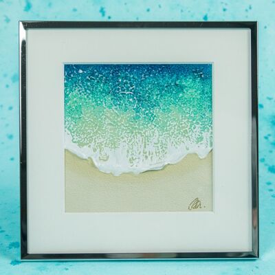 Mini Framed Beach Painting | Unique Piece | Handmade in France