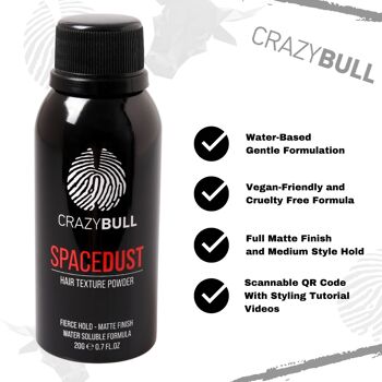 Poudre coiffante et texturante Crazy Bull Space Dust 3