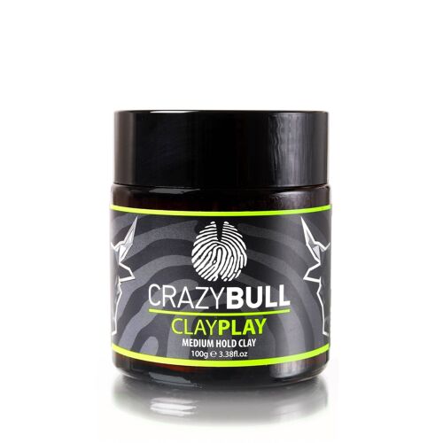 Crazy Bull Clay Play Medium Hold Hair Natural Volcanic Ash Styling Clay