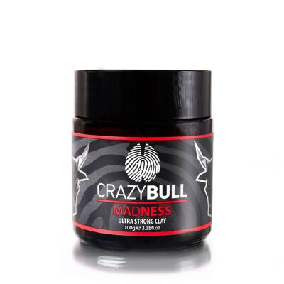 Crazy Bull Madness Hair Styling Ultra Strong Hold - Arcilla definidora de ceniza volcánica natural