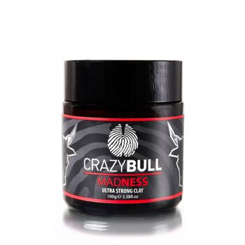 Crazy Bull Madness Hair Styling Tenue Ultra Forte - Argile Définissante aux Cendres Volcaniques Naturelles 1