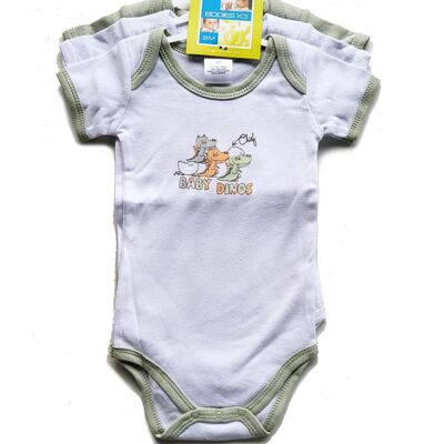 Baby body suits with dinosaur print - 3 pieces pack