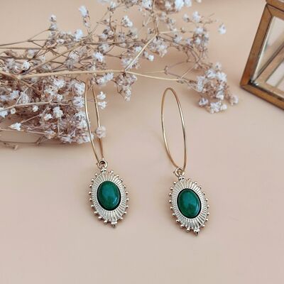 La Passionnée green agate hoop earrings