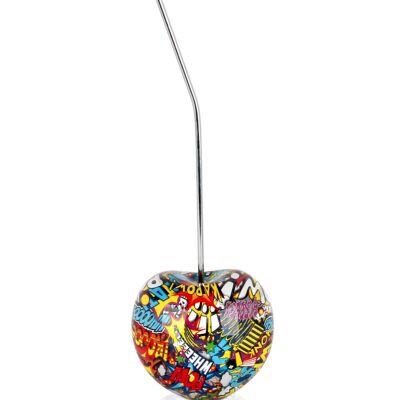 ADM - Sculpture en résine 'Petite cerise' - Color Graffiti2 - 44 x 14 x 12 cm