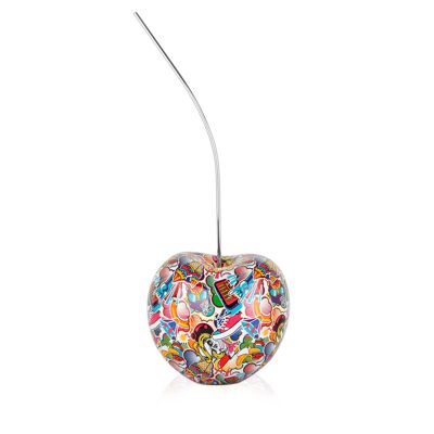 ADM - Scultura in resina 'Ciliegia' - Colore Graffiti - 54 x 22 x 18 cm