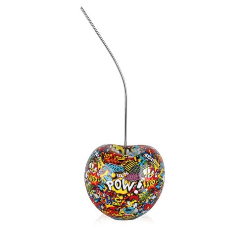 ADM - Scultura in resina 'Ciliegia' -  Colore Graffiti - 54 x 22 x 18 cm