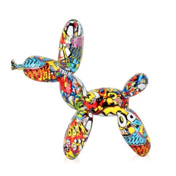ADM - Sculpture en résine 'Petit chien ballon' - Color Graffiti1 - 27 x 26 x 9,5 cm 7