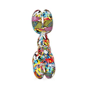 ADM - Sculpture en résine 'Petit chien ballon' - Color Graffiti1 - 27 x 26 x 9,5 cm 8