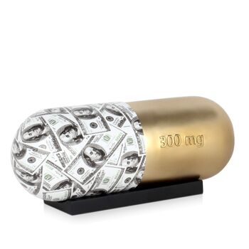 ADM - Sculpture Résine 'Eternal Wealth Pill' - Couleur Or - 13 x 33 x 12 cm 5