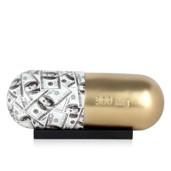 ADM - Sculpture Résine 'Eternal Wealth Pill' - Couleur Or - 13 x 33 x 12 cm 6