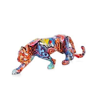 ADM - Escultura de resina 'Pantera' - Color Graffiti2 - 14 x 45 x 9 cm