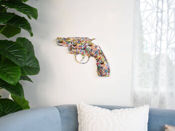 ADM - Sculpture en résine 'Gun' - Color Graffiti1 - 32 x 47 x 5 cm 8