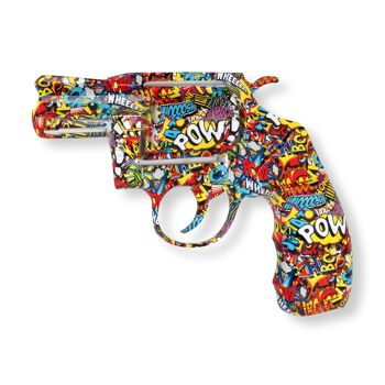 ADM - Sculpture en résine 'Gun' - Color Graffiti2 - 32 x 47 x 5 cm 5
