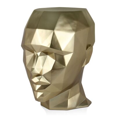 ADM - Table d'appoint 'Tête de femme à facettes' - Couleur Or - 55 x 50 x 39 cm