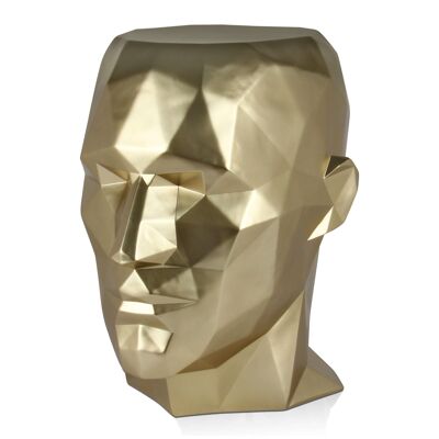 ADM – Beistelltisch „Facettierter Männerkopf“ – Farbe Gold – 55 x 50 x 42 cm