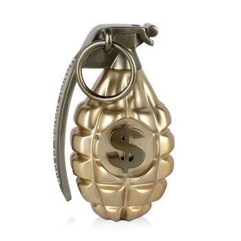ADM - Sculpture Résine 'Grenade Money Never Sleep' - Couleur Or - 25 x 15 x 13 cm 6