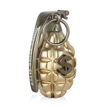 ADM - Sculpture Résine 'Grenade Money Never Sleep' - Couleur Or - 25 x 15 x 13 cm 2