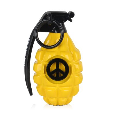 ADM - Escultura de Resina 'Grenade Fuck War' - Color Amarillo - 25 x 15 x 13 cm