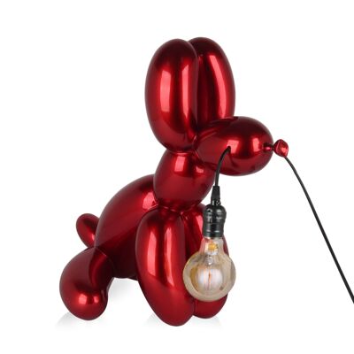 ADM – Lampe „Sitzender Ballonhund“ – Rot – 46 x 31 x 50 cm