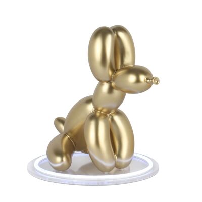 ADM – LED-Lampe „Sitzender Ballonhund“ – Farbe Gold – 28 x 23 x 32 cm