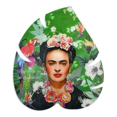 ADM – Druck auf Plexiglas „Homage to Frida Khalo“ – Farbe Grün – 70 x 80 x 0,4 cm