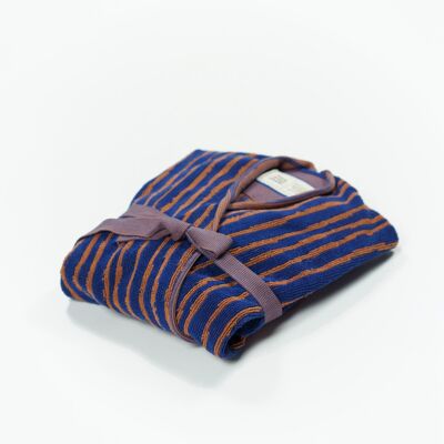 Stripe Bathrobe |   Azure & Chestnut