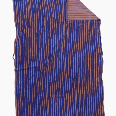 Stripe Beach Towel | Azure & Chestnut - Standard