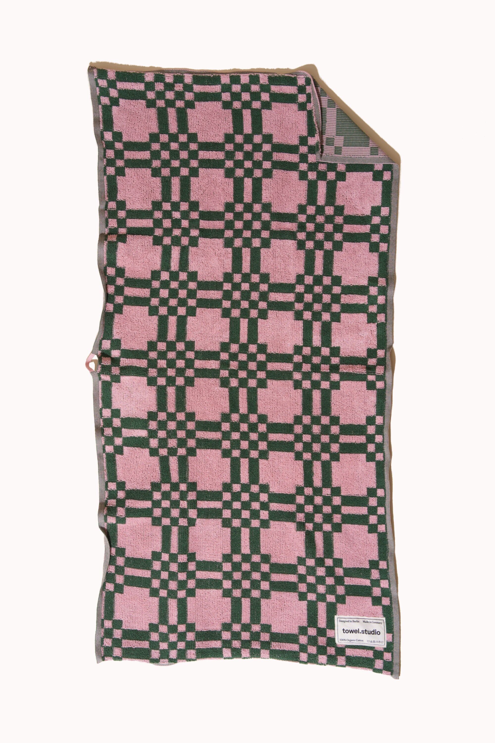 Asciugamano da palestra intrecciato | Rosa e verde
