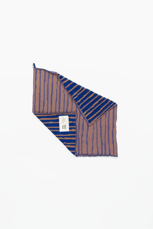 Stripe Guest Towel | Azure & Chestnut