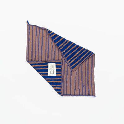 Stripe Guest Towel | Azure & Chestnut