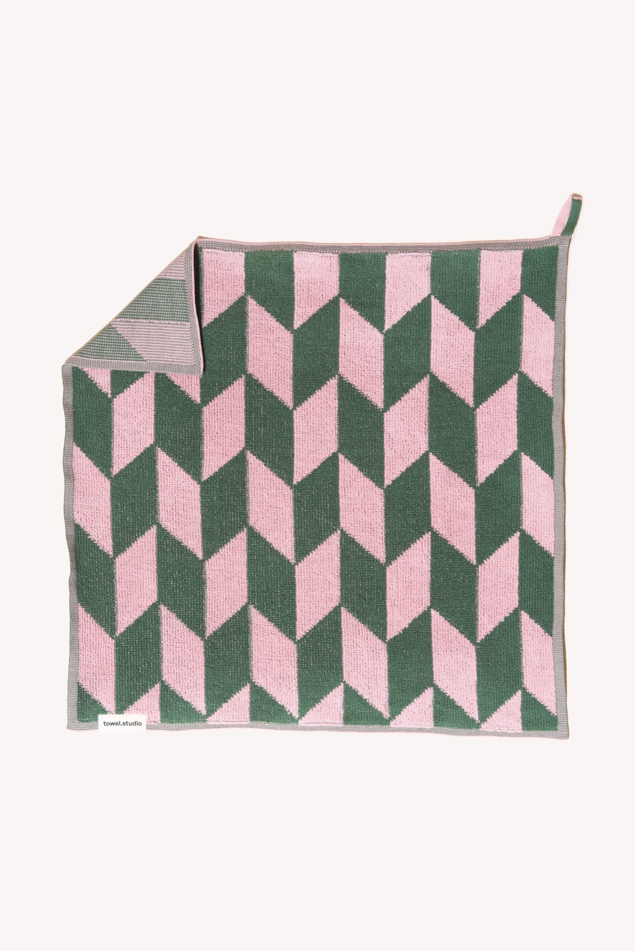 Asciugamano per ospiti con coda di freccia | Rosa e verde