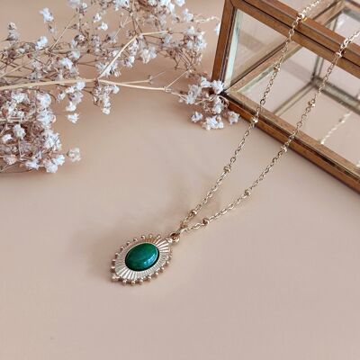 La Passionnée green agate pendant necklace