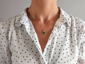 Collier pendentif agate verte La Passionnée 7