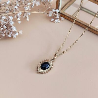 La Passionnée black agate pendant necklace